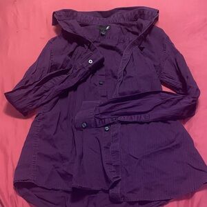 J.Ferrar Slim Fit Purple Button Up Dress Shirt
